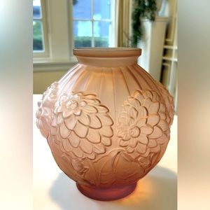 P. De Cagny French Art Deco Molded Pink Glass Vase 1920’s